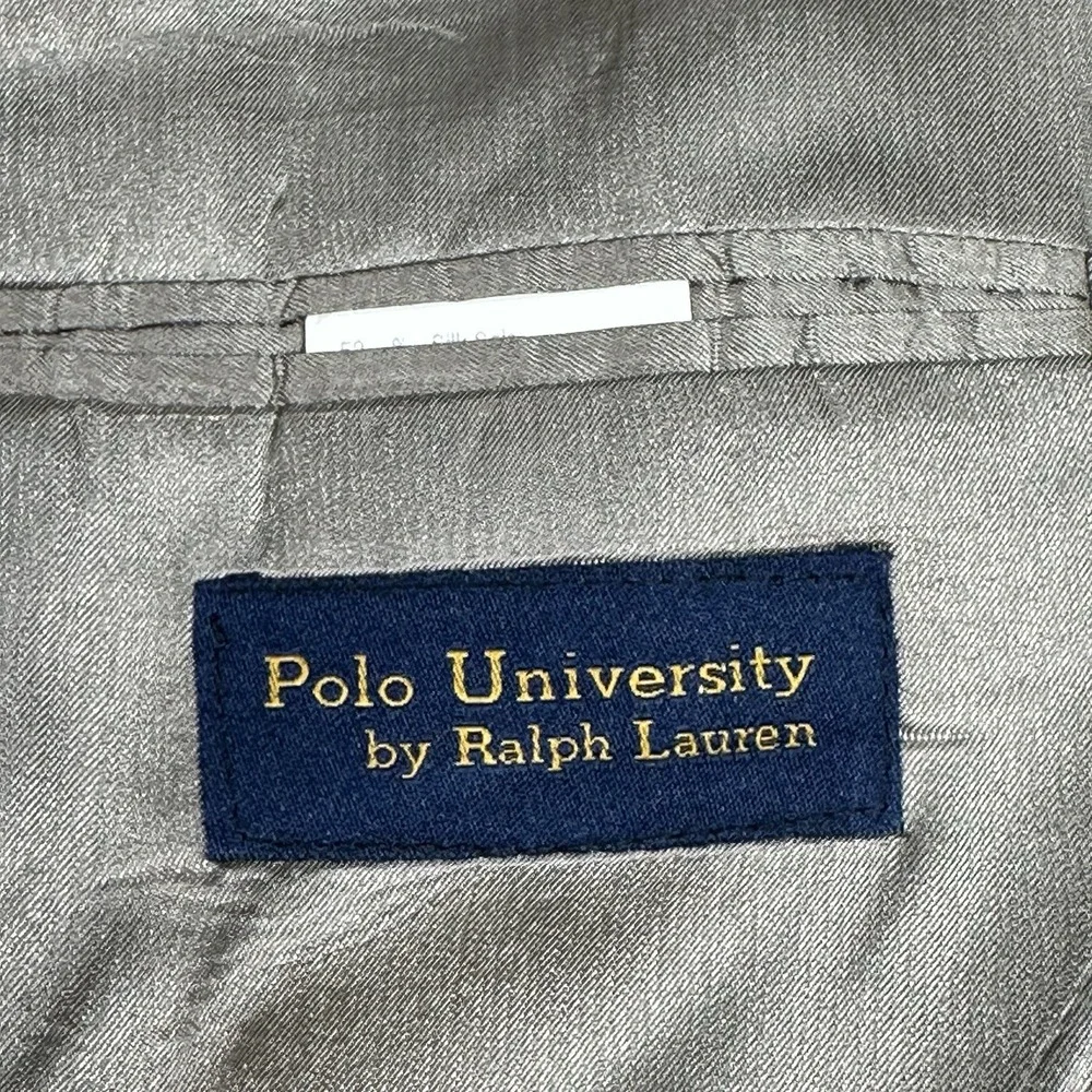 Polo University Ralph Lauren Vintage Silk/Wool Sport Coat Blazer 44R Beige NOTE